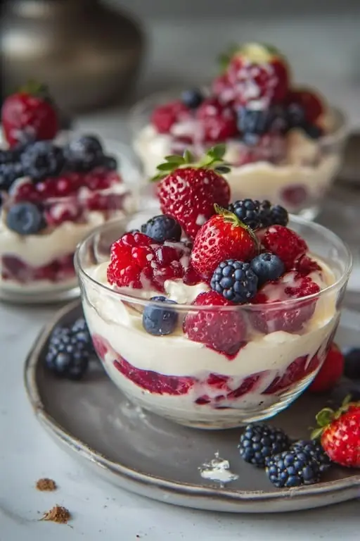 🍓🍰 Mixed Berry Cream Parfait