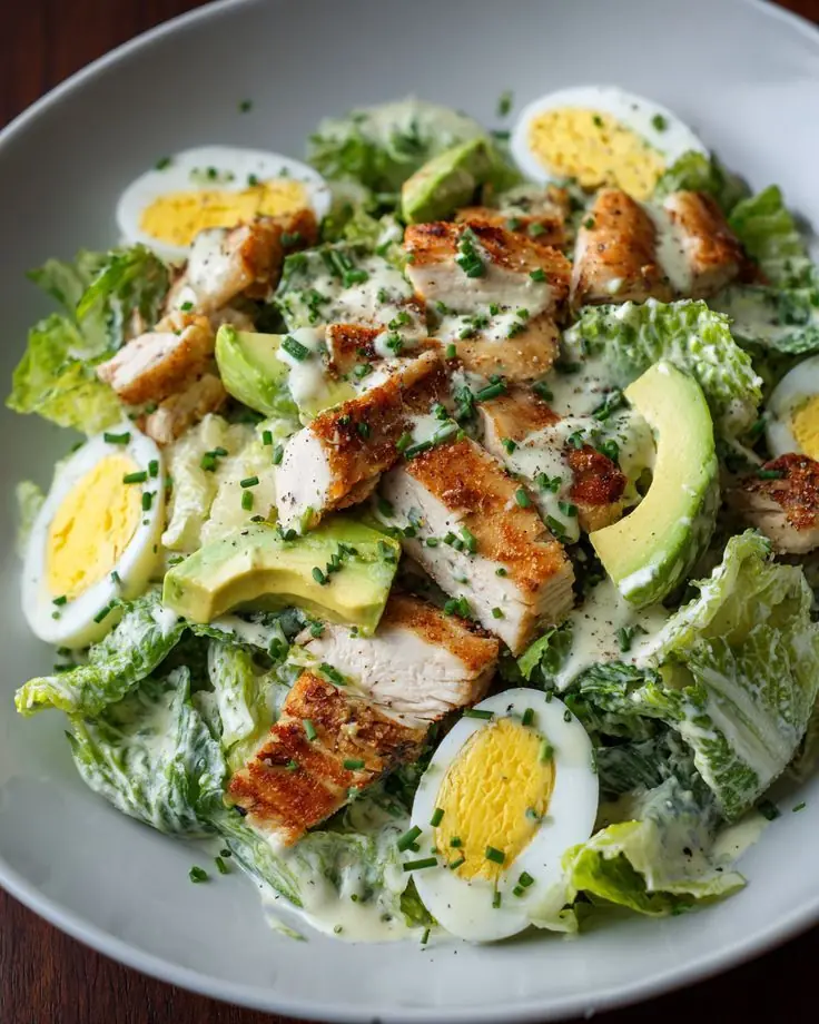 🥗🔥 Grilled Chicken Avocado Caesar Salad (Protein Boost Mode)