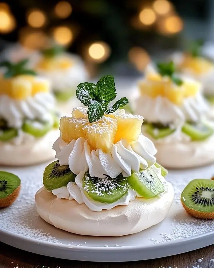 🥝🍍✨ Mini Pavlova with Kiwi & Pineapple