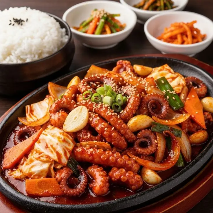 🔥🐙 Spicy Korean Stir-Fried Octopus (Nakji Bokkeum)
