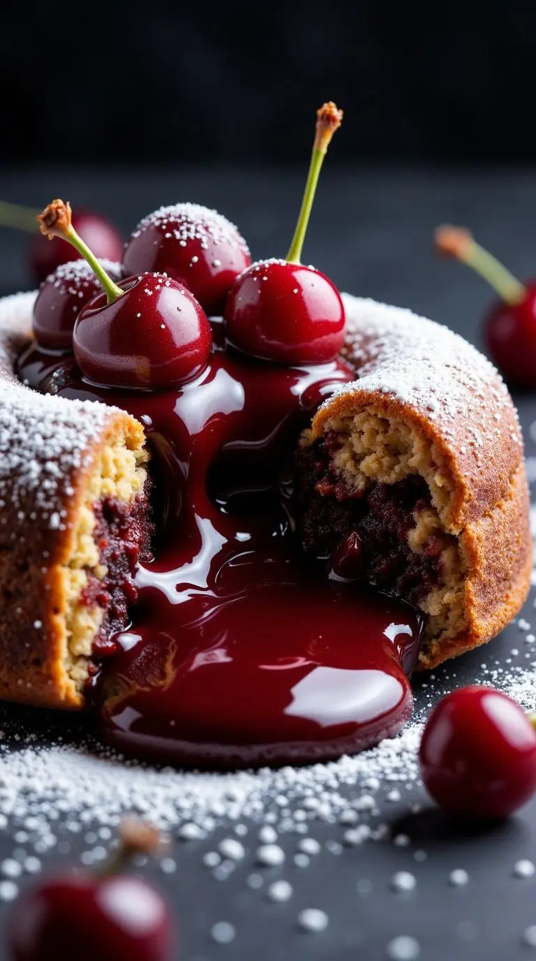 🍒🔥 CHERRY LAVA CAKE (MOLTEN CHERRY CENTER)