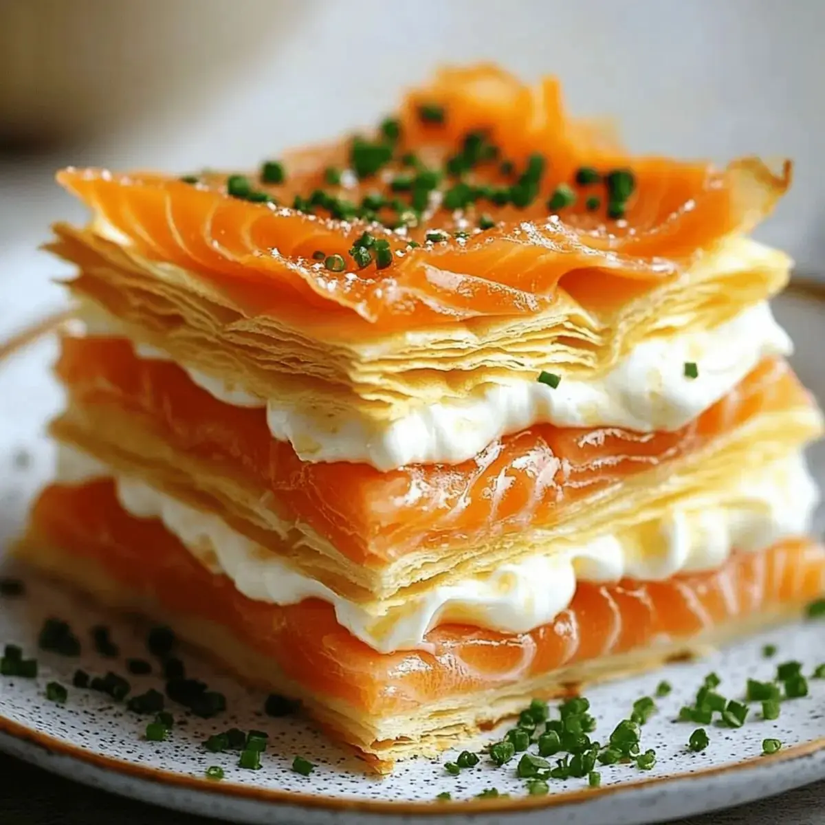 Smoked Salmon & Cream Puff Pastry Mille-Feuille