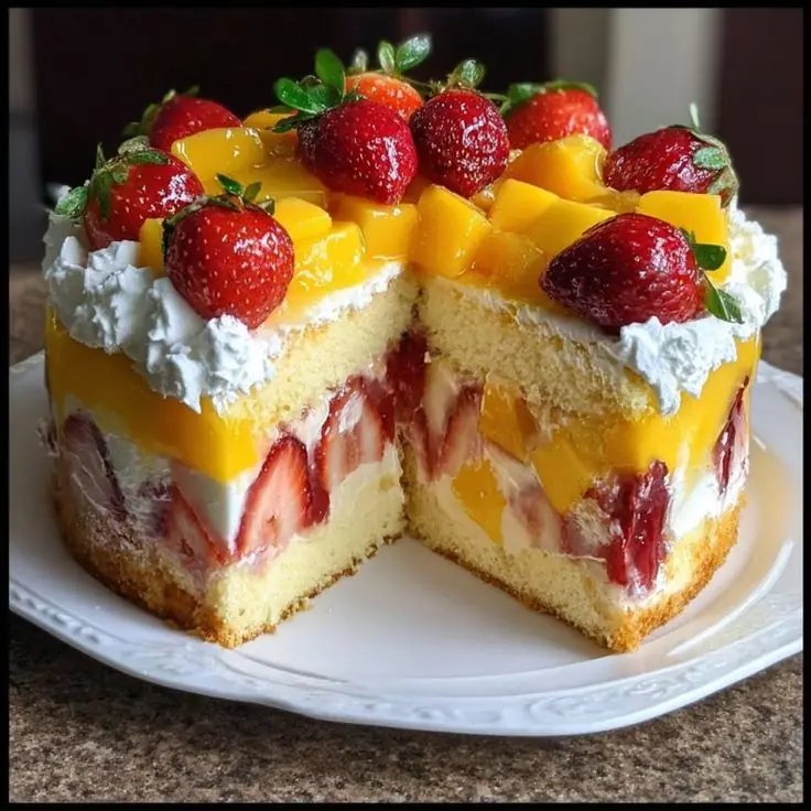 🍰 Strawberry Mango Cream Cake