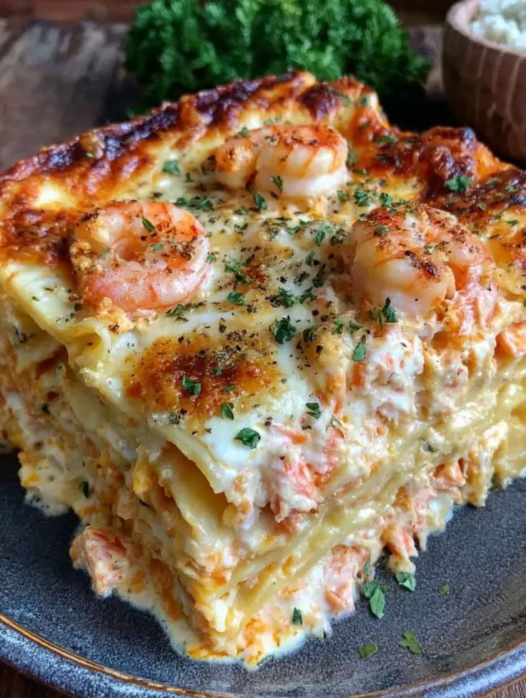 Creamy Seafood Lasagna (Shrimp & Crab)