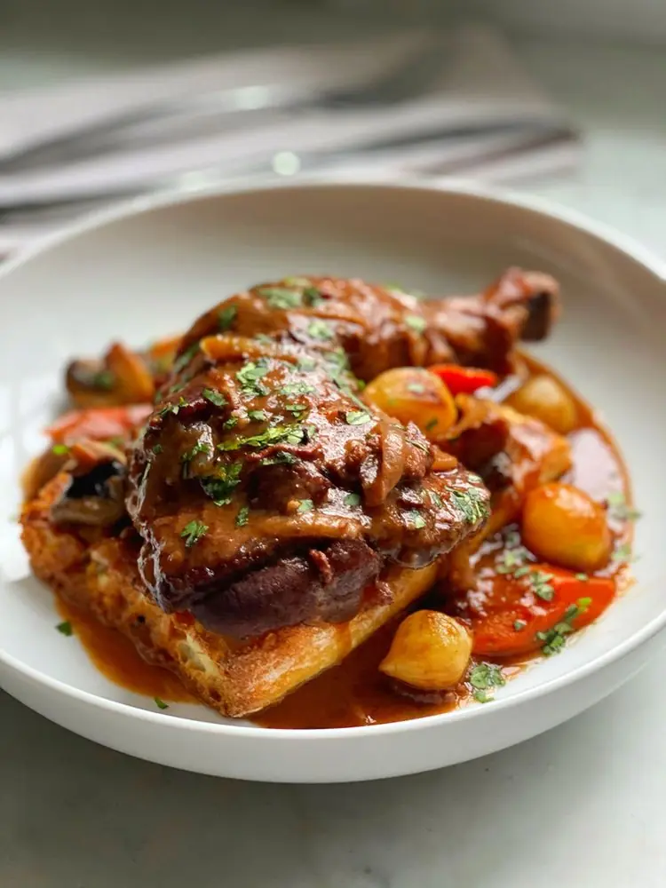 French-Style Braised Chicken Thighs (Coq au Vin Inspired)