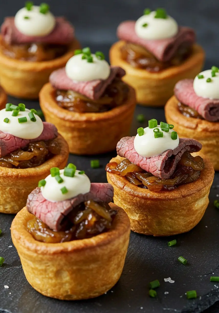 Mini Beef & Caramelized Onion Pastry Cups