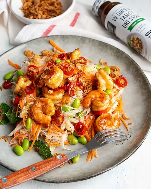 Thai-Style Shrimp Vermicelli Salad (Spicy, Fresh & Addictive)