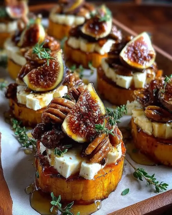 Roasted Sweet Potato, Goat Cheese & Fig Bites