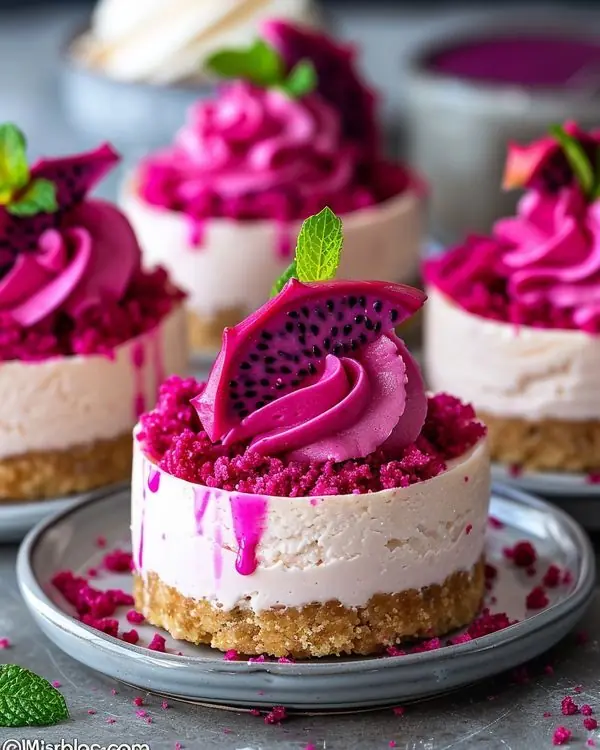 Mini Dragon Fruit Cheesecake