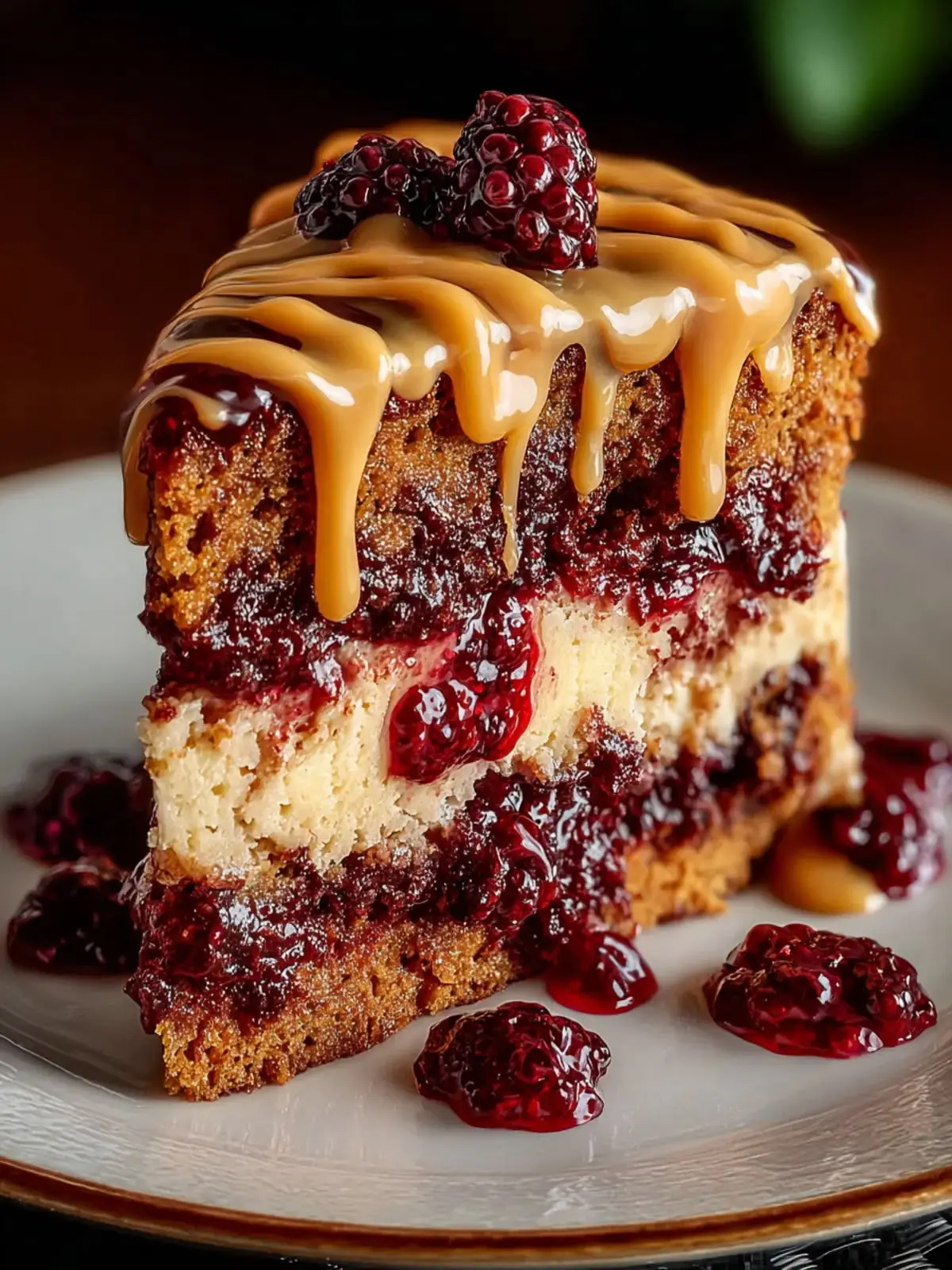 Caramel Raspberry Cheesecake Cake (Ultra Moist & Indulgent)
