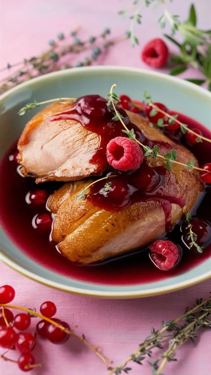 Roasted Duck Breast with Berry Reduction Sauce