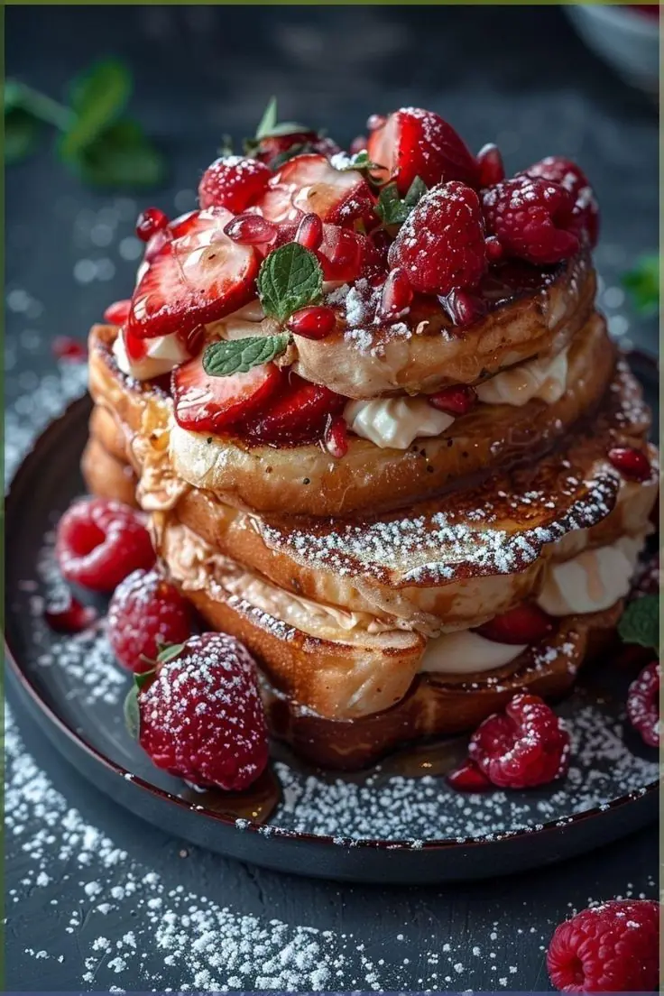 Berry Cream Stuffed French Toast