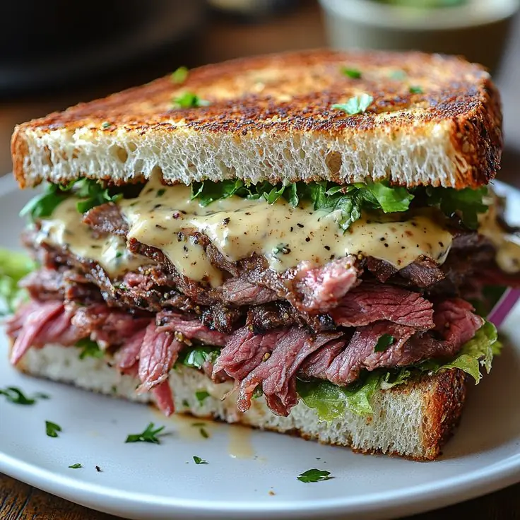 Steak Sandwich with Creamy Pepper Sauce 🥪🔥