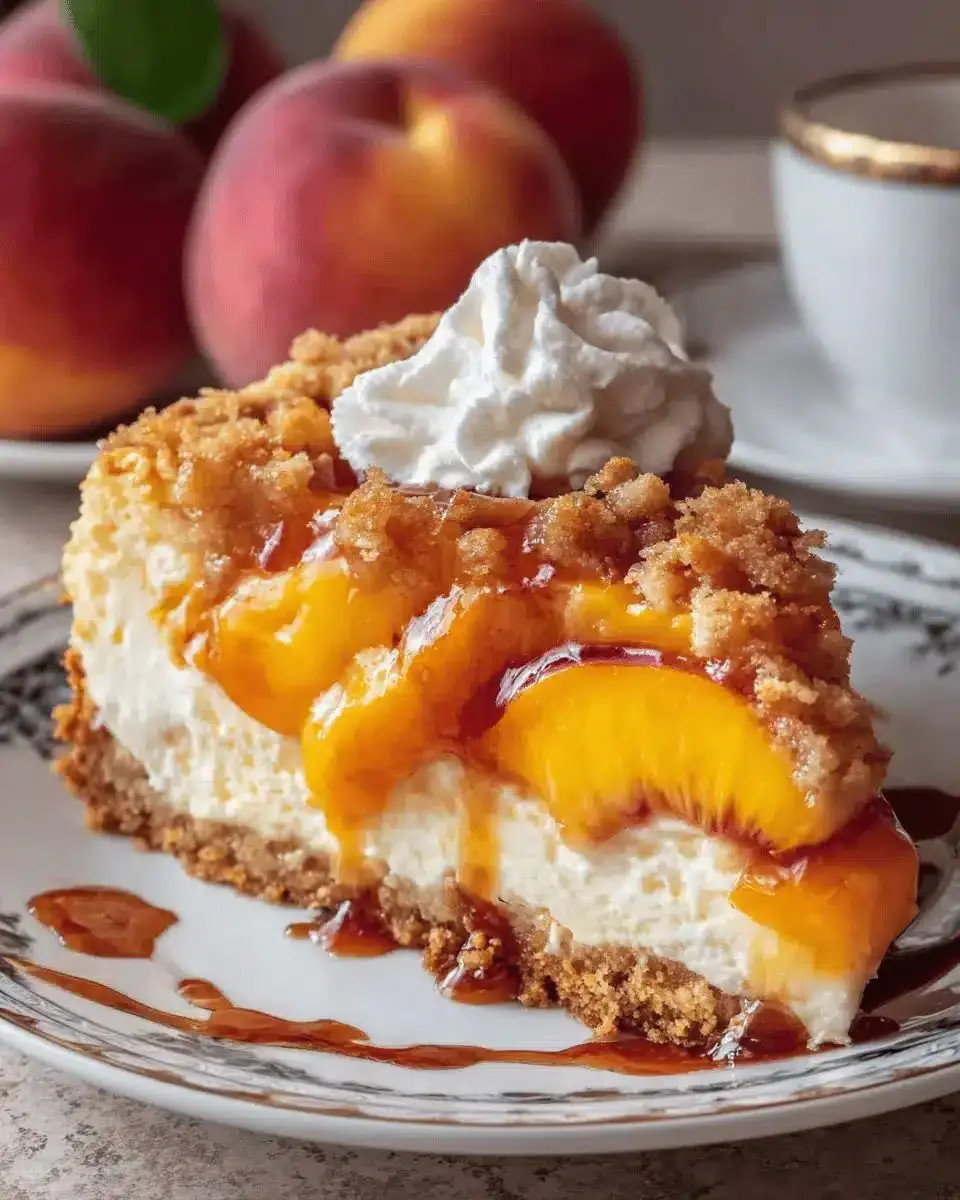 🍑 Peach Cobbler Cheesecake (Creamy, Crunchy, Irresistible)