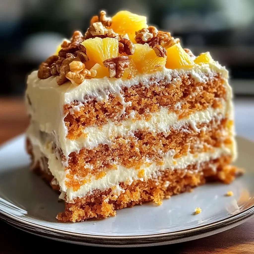 🍰 Pineapple Carrot Layer Cake with Cream Cheese Frosting