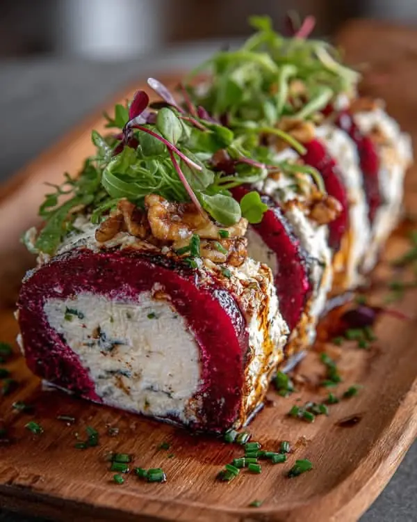 🧀 Beetroot Goat Cheese Log with Walnuts & Herbs