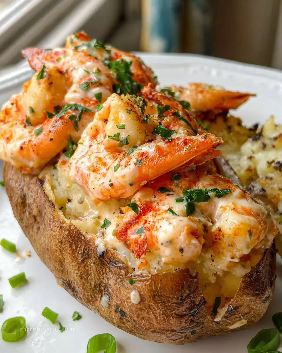 🥔 Creamy Garlic Shrimp Stuffed Baked Potato