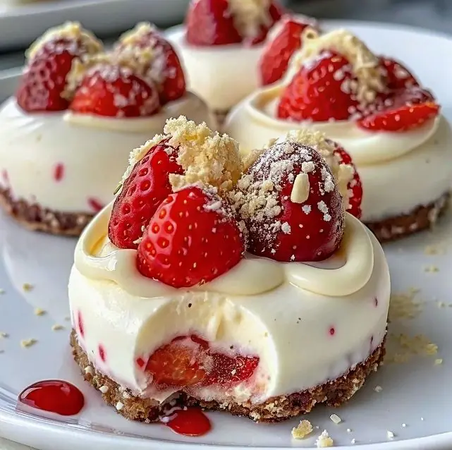 🍓 Mini Strawberry Cheesecake (No-Bake)