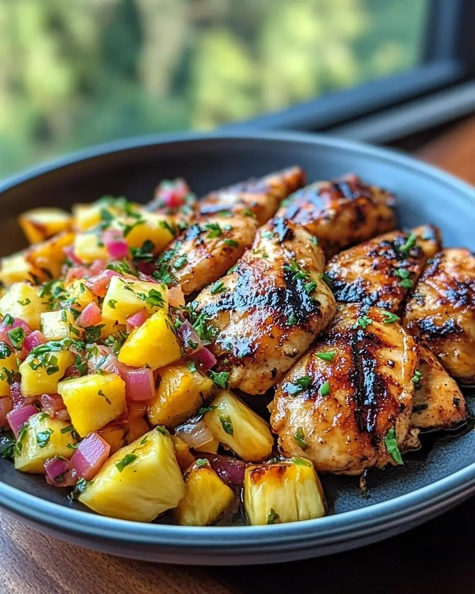 🍍🔥 Grilled Chicken with Pineapple Salsa