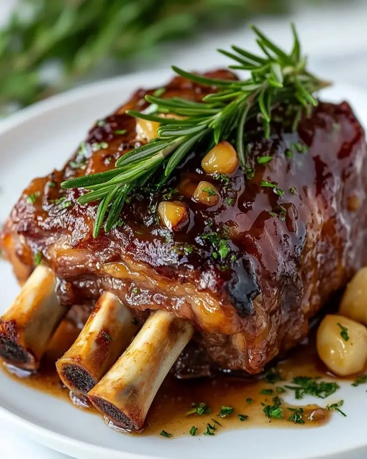 🍖 Slow-Braised Garlic Rosemary Short Ribs