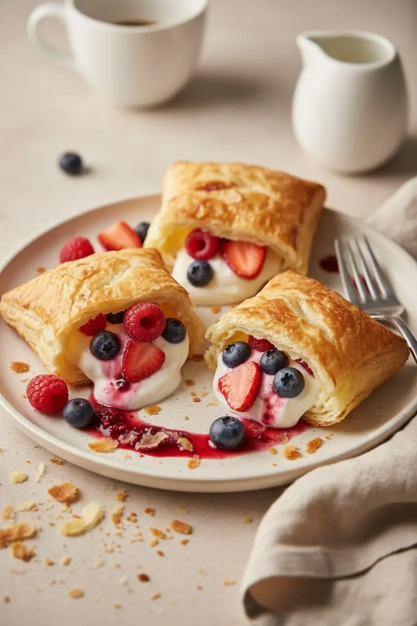 🫐 Berry Cream Puff Pastry Pockets