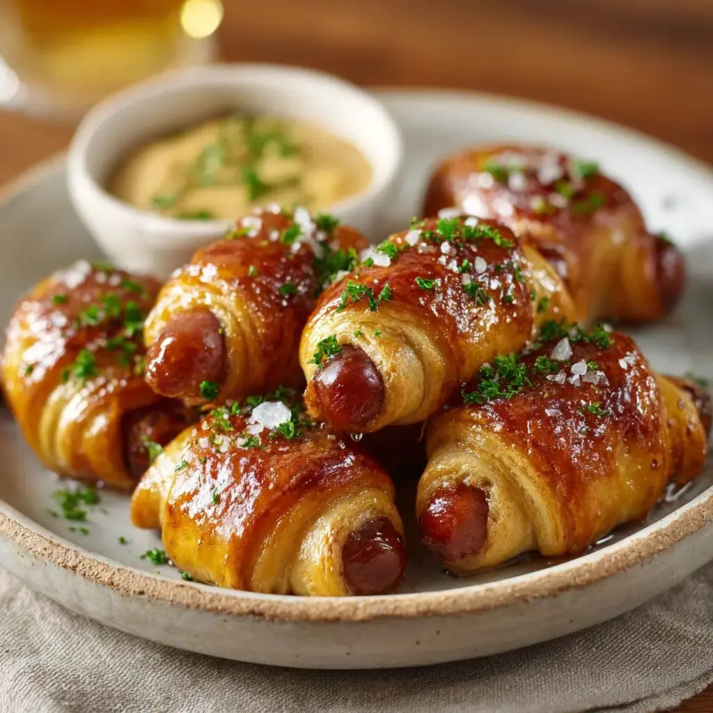 Bacon-Wrapped Sausage Rolls with Honey Mustard Glaze