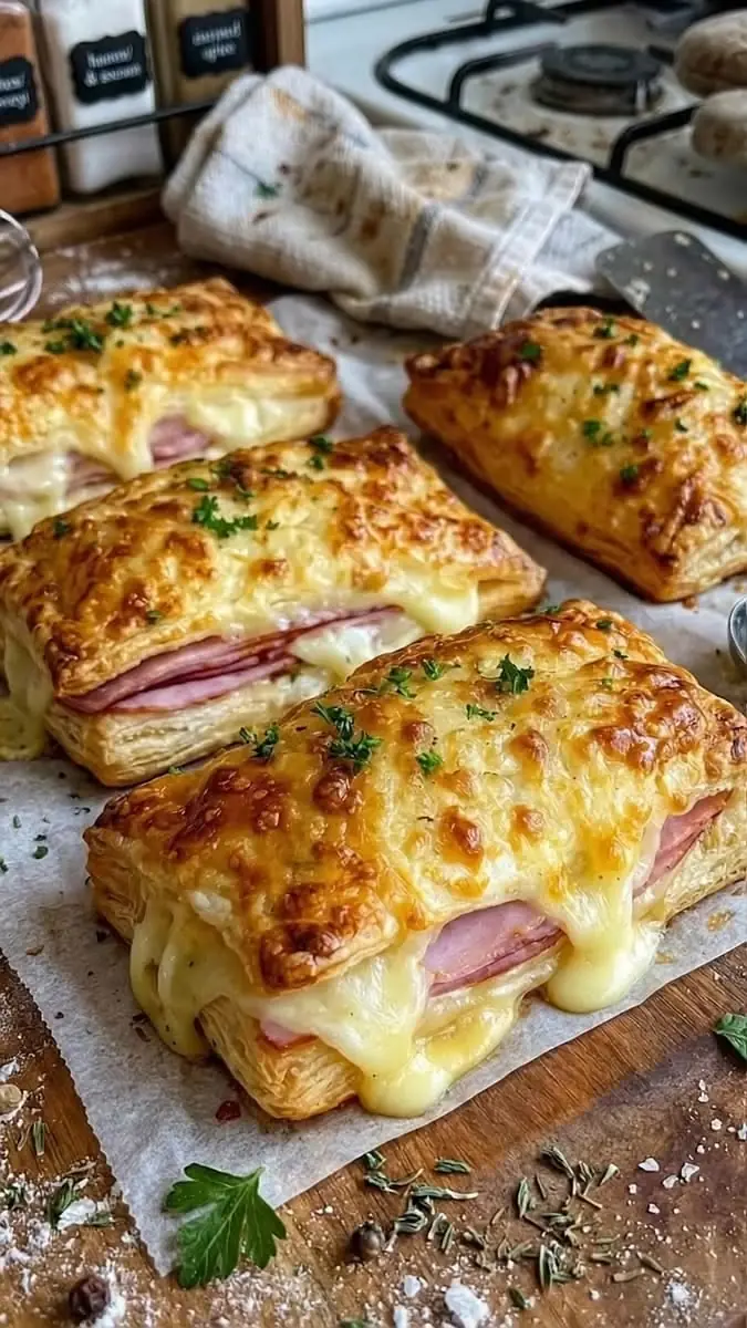 🥐 Ham & Cheese Puff Pastry Pockets