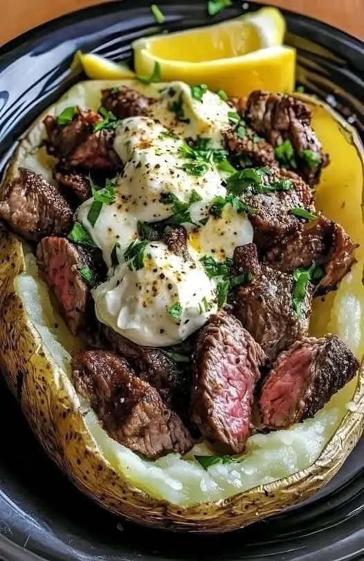 🥔 Steak Stuffed Baked Potato Looks Absolutely Unreal