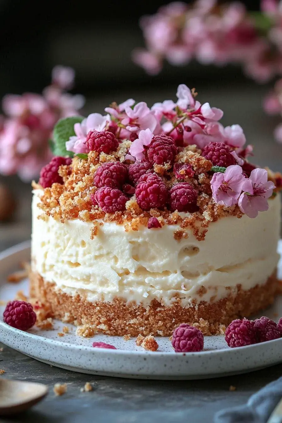 🌸 This Raspberry Blossom Cheesecake Looks Almost Too Beautiful To Eat