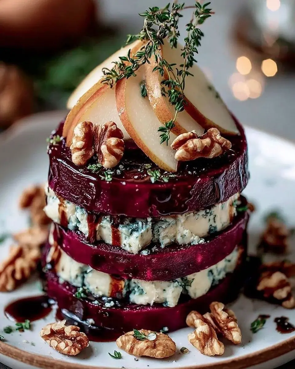 🍐 This Beet, Blue Cheese & Pear Stack