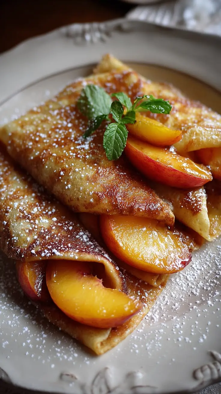 Caramelized Peach Crêpes