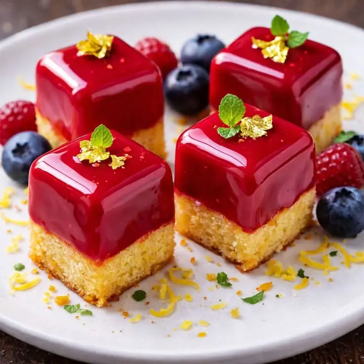Ruby Mirror Cakes