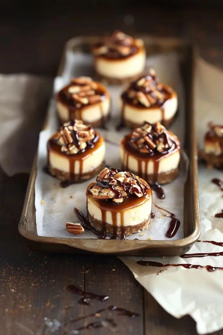 Mini Caramel Pecan Cheesecakes
