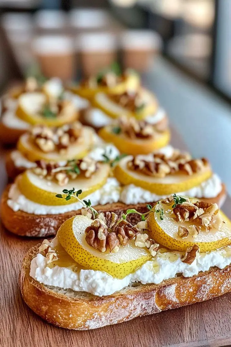 🍐✨ Ricotta Pear Honey Toast