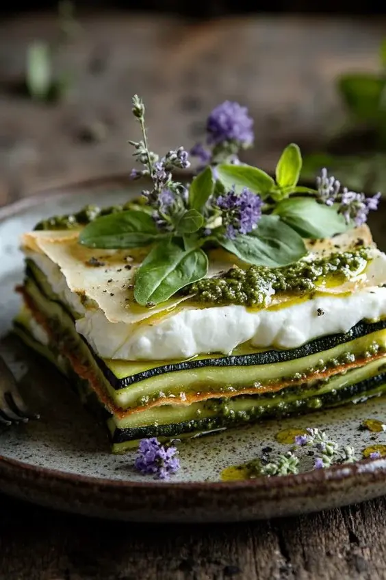 🥒✨ Elegant Zucchini Pesto Lasagna