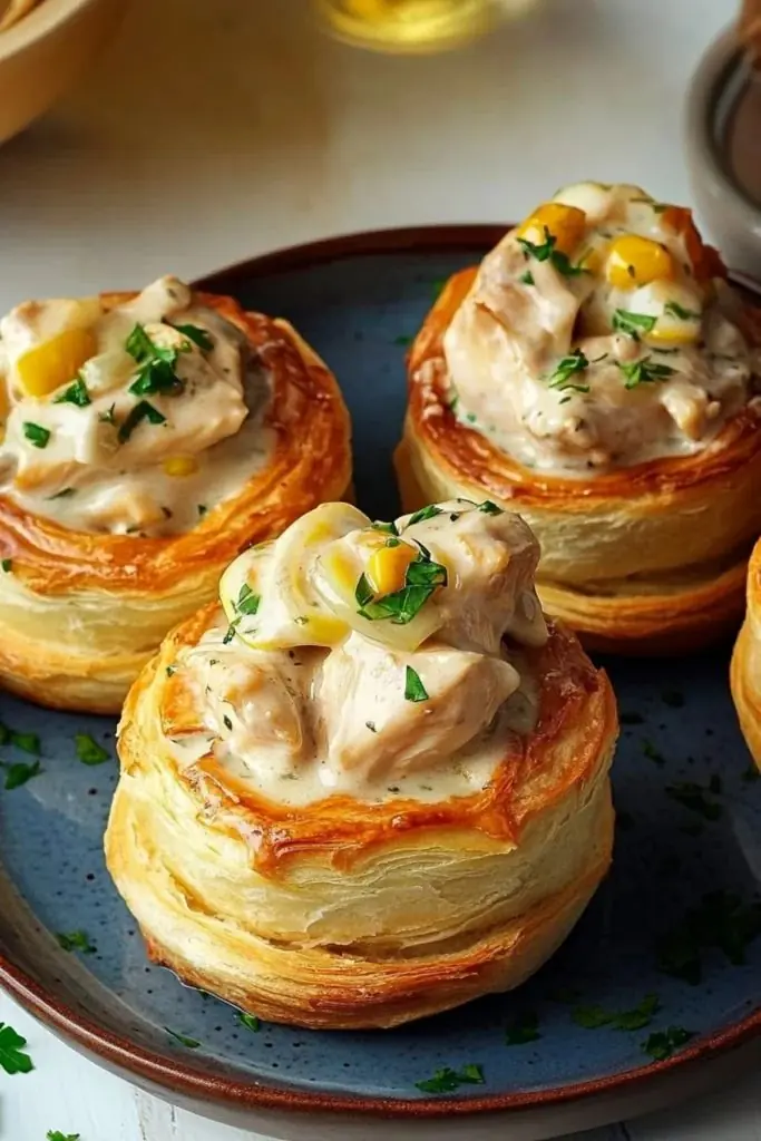 🥧🍗 Creamy Chicken Puff Pastry Vol-au-Vents