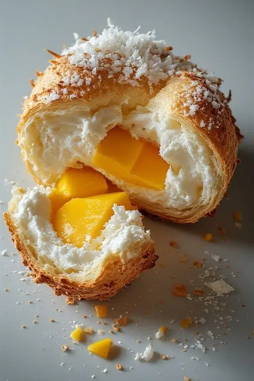 🥭🥥 Mango Coconut Cream Croissant Bomb