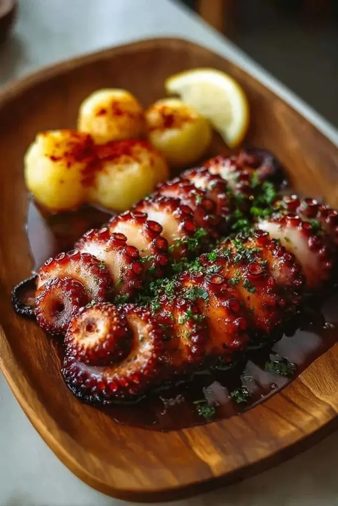 Garlic Butter Grilled Octopus with Baby Potatoes