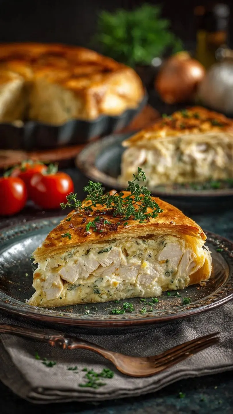 🥧✨ Creamy Chicken Puff Pastry Pie