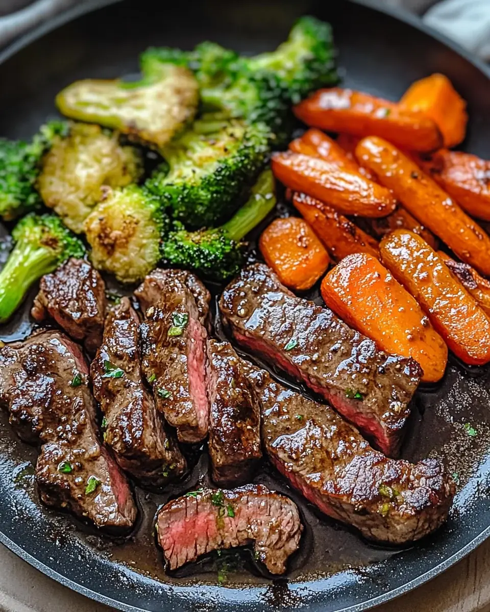 🥩🥦 Garlic Butter Steak Bites with Roasted Vegetables