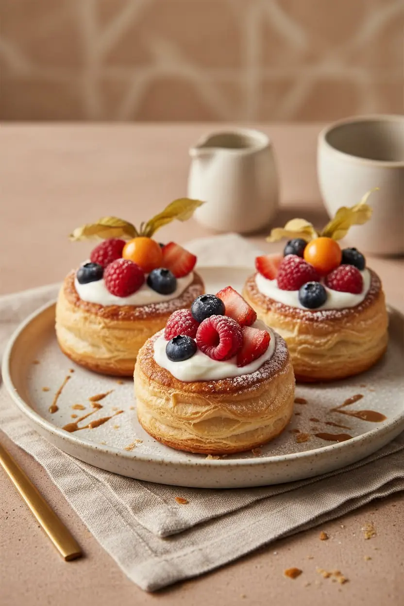 🍓 Berry Cream Puff Pastries