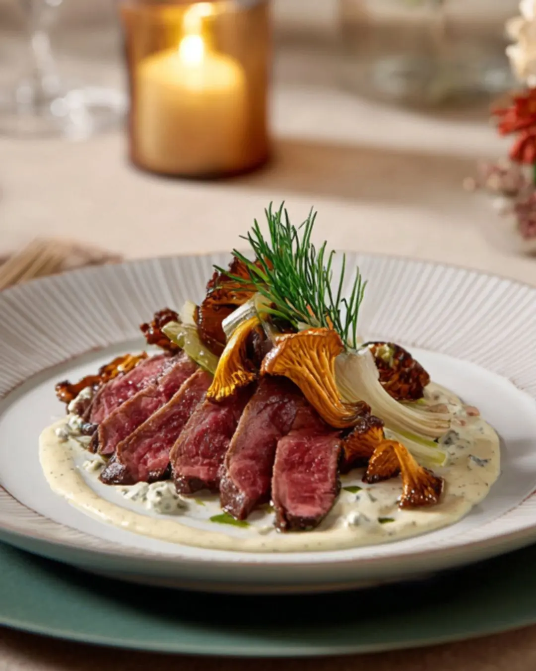 🥩 Seared Steak with Cream Sauce & Wild Mushrooms