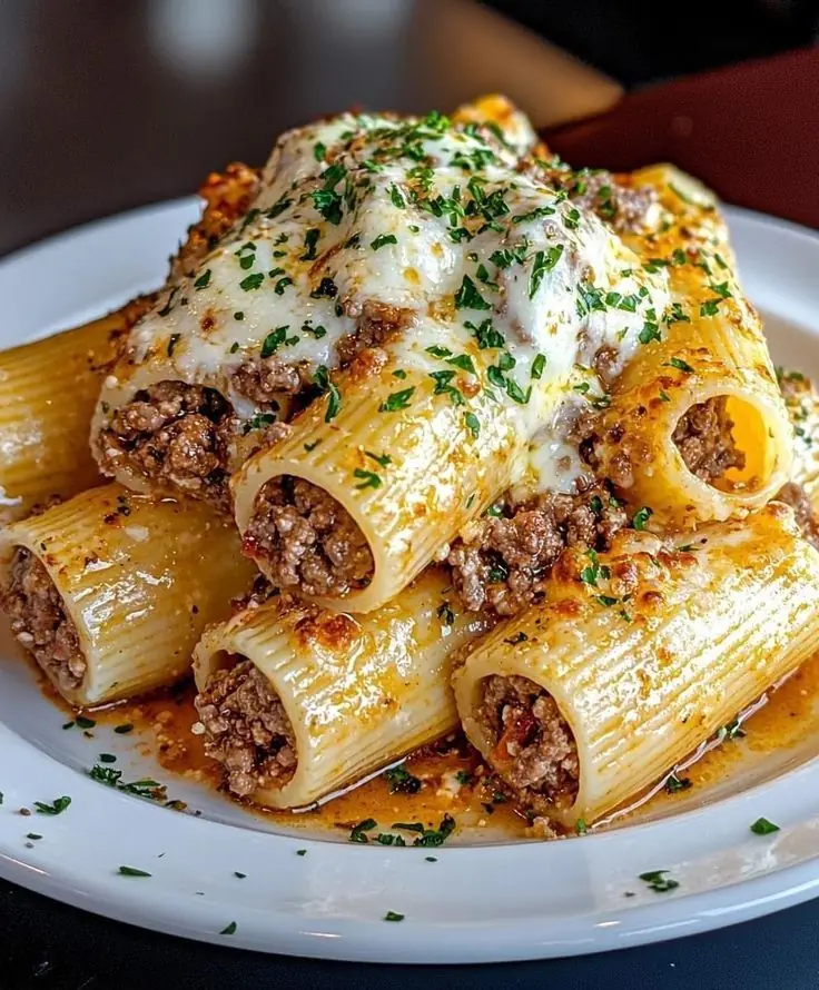 🧀 Stuffed Rigatoni with Savory Beef and Melted Cheese – The Ultimate Comfort Food Experience
