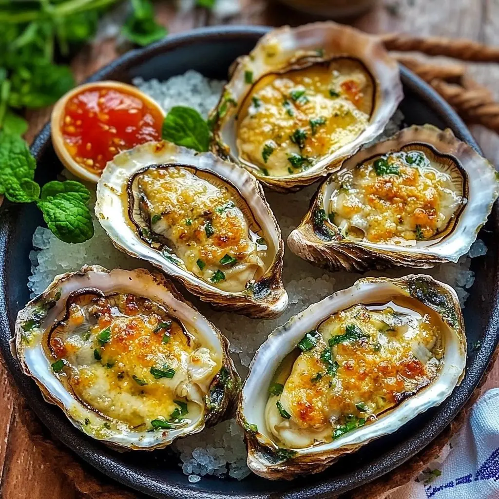 🦪 Garlic Parmesan Baked Oysters – A Luxurious Seafood Treat
