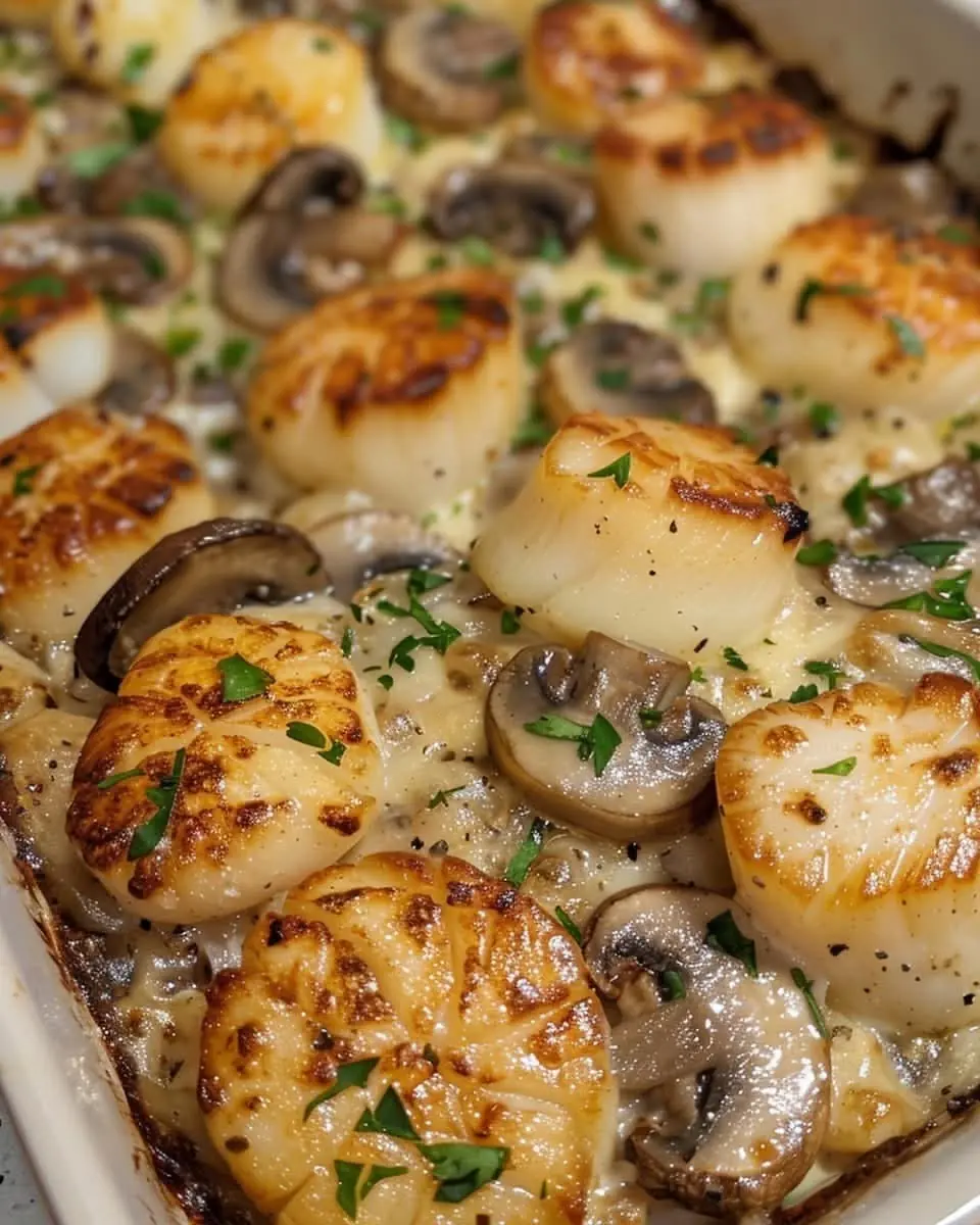 🦪 Creamy Garlic Scallops and Mushrooms – A Restaurant-Worthy Comfort Dish