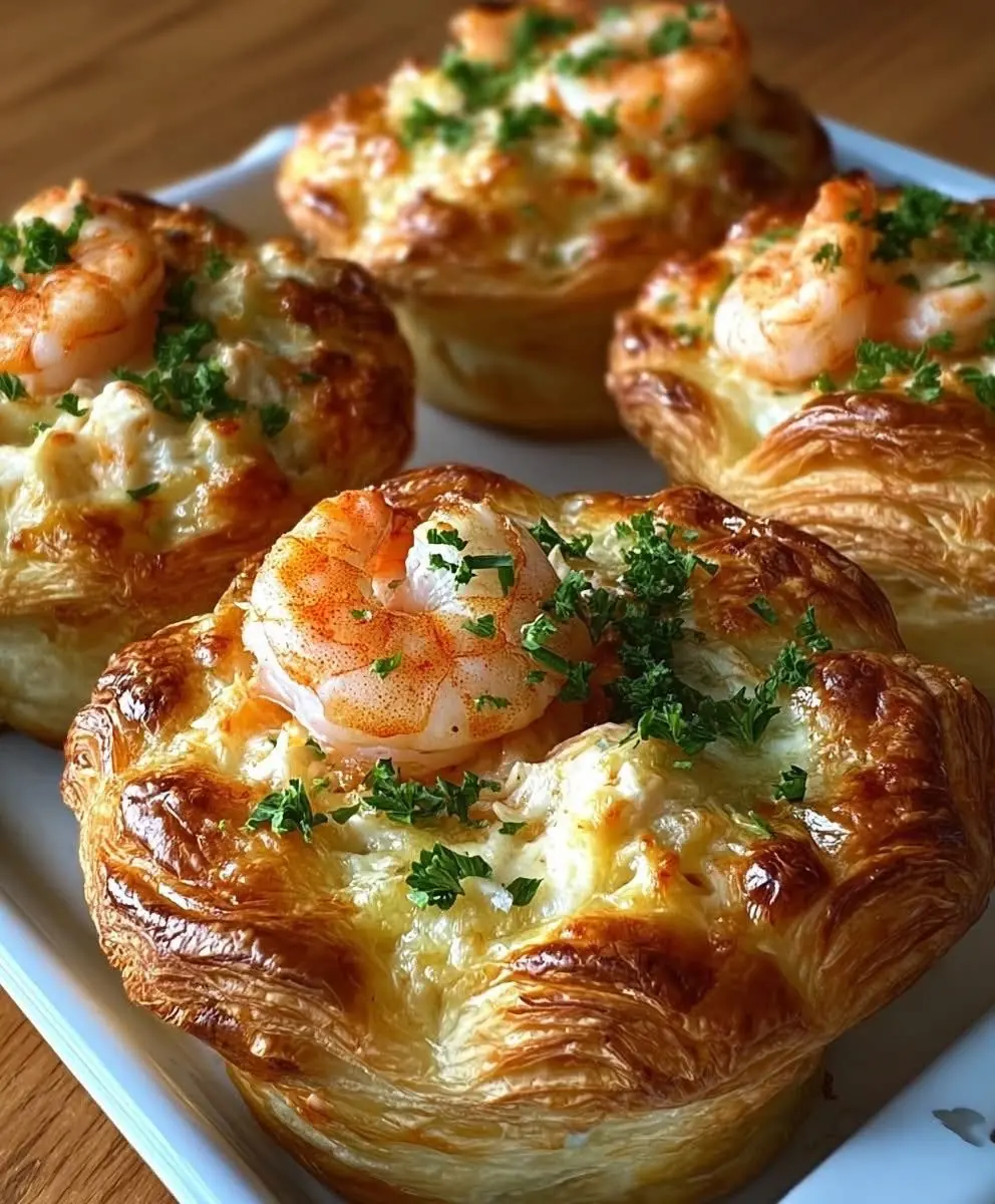 🦐 Shrimp Puff Pastry Cups – A Golden, Flaky Seafood Delight