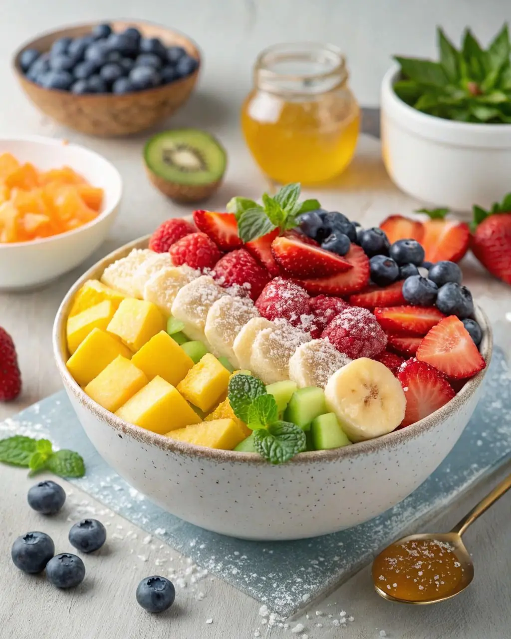 🍓 Tropical Fruit & Yogurt Breakfast Bowl – A Colorful Start to a Healthy Day