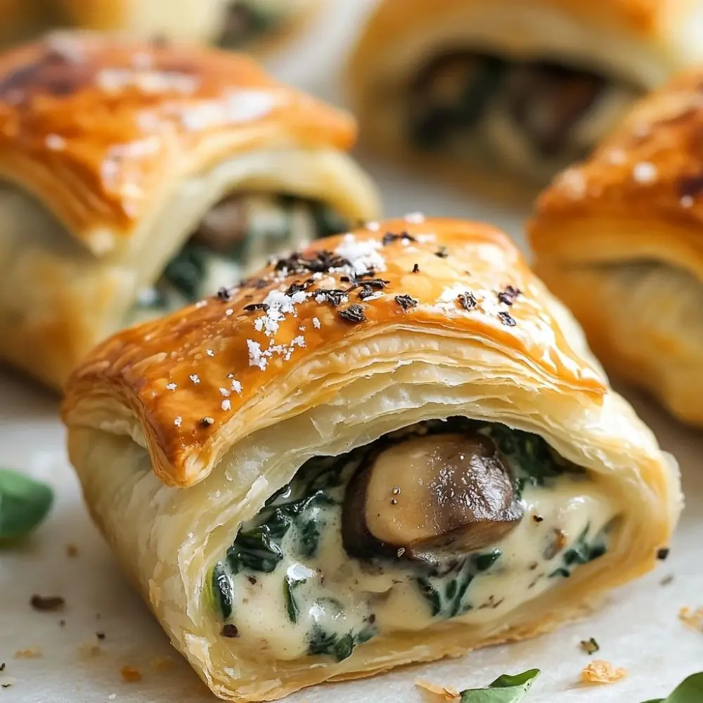 π₯ Creamy Mushroom and Spinach Puff Pastry Pockets β Crispy, Flaky, and Irresistibly Delicious