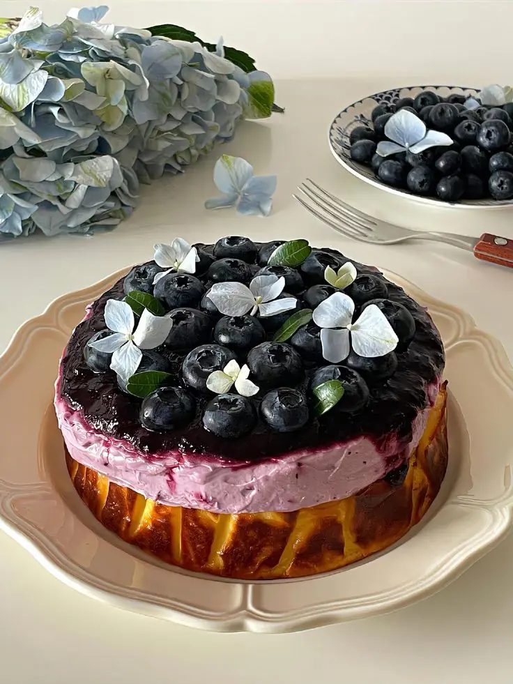 π« Blueberry Mousse Cheesecake β A Dessert That Looks Like a Work of Art