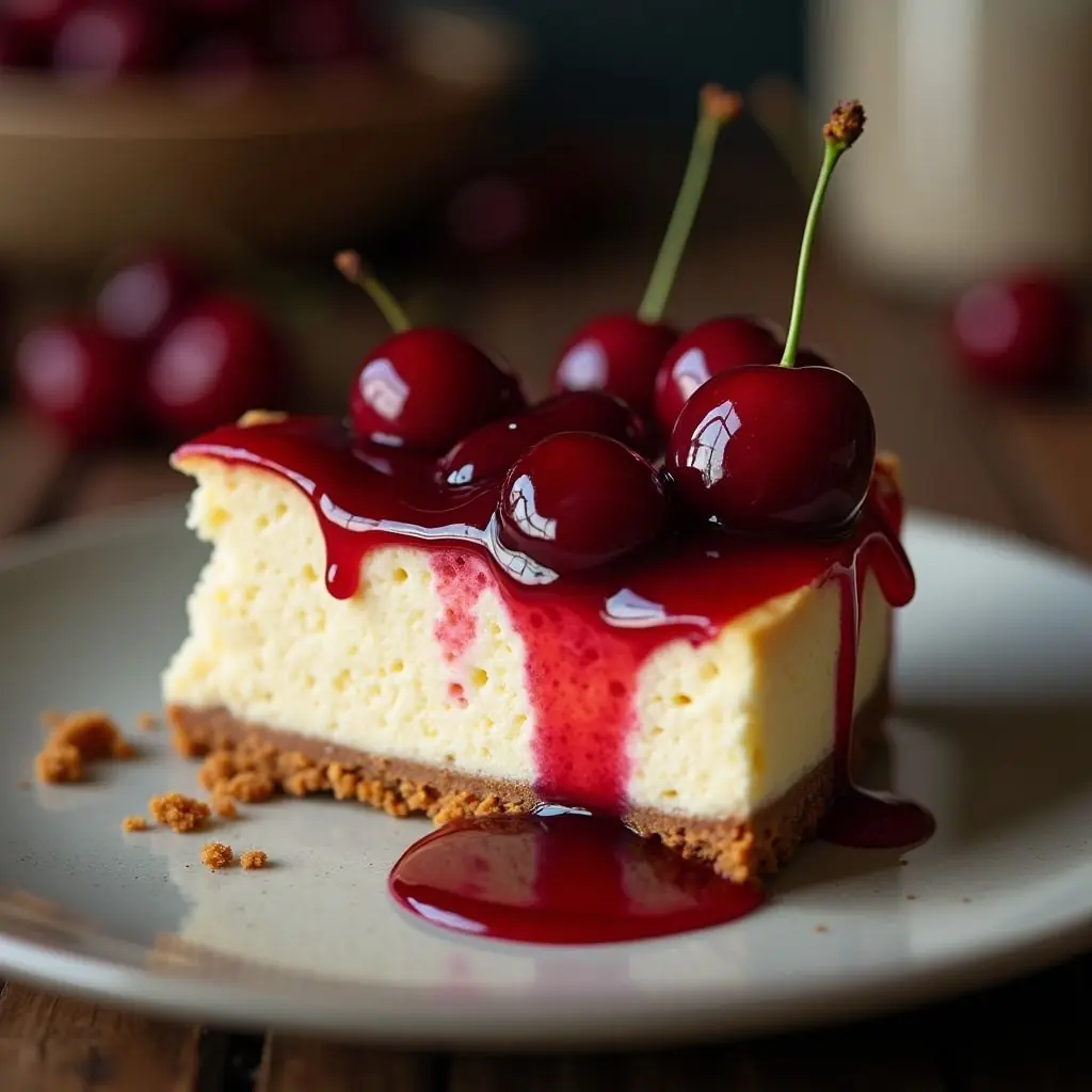Cherry Cheesecake with Cherry Sauce
